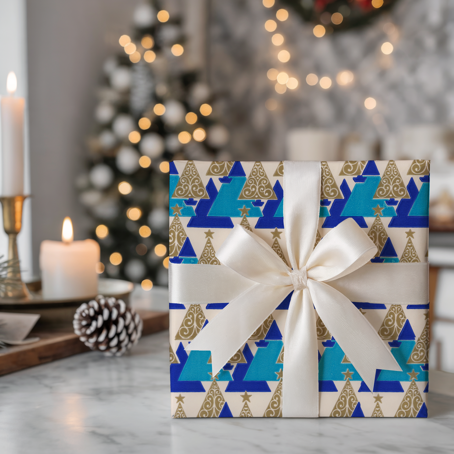 Blue and Gold triangle trees
