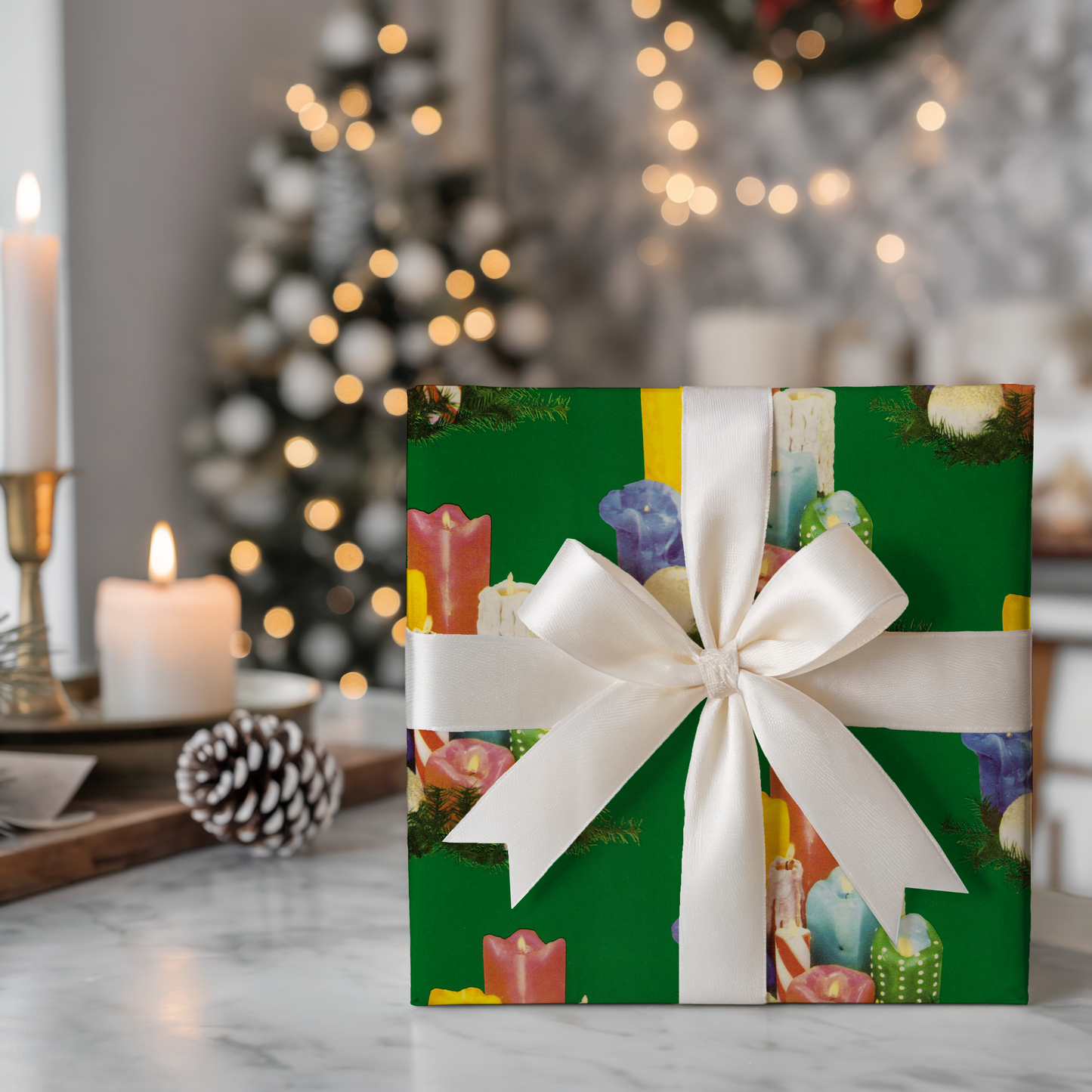 Floating Candles on Green