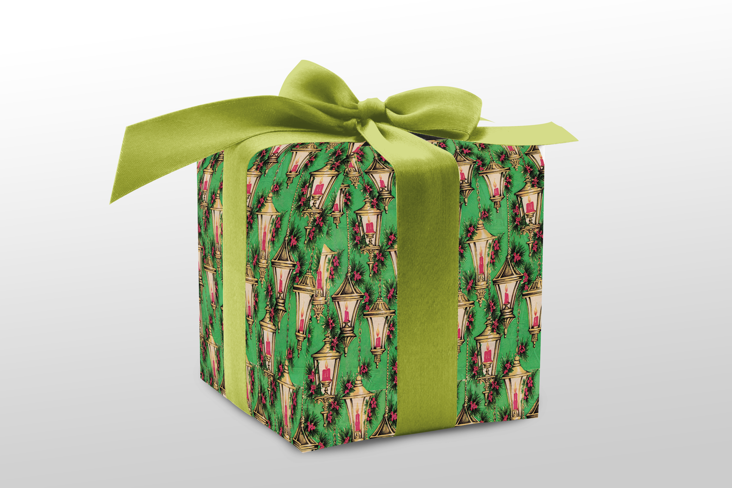 Gold Lanterns on Green