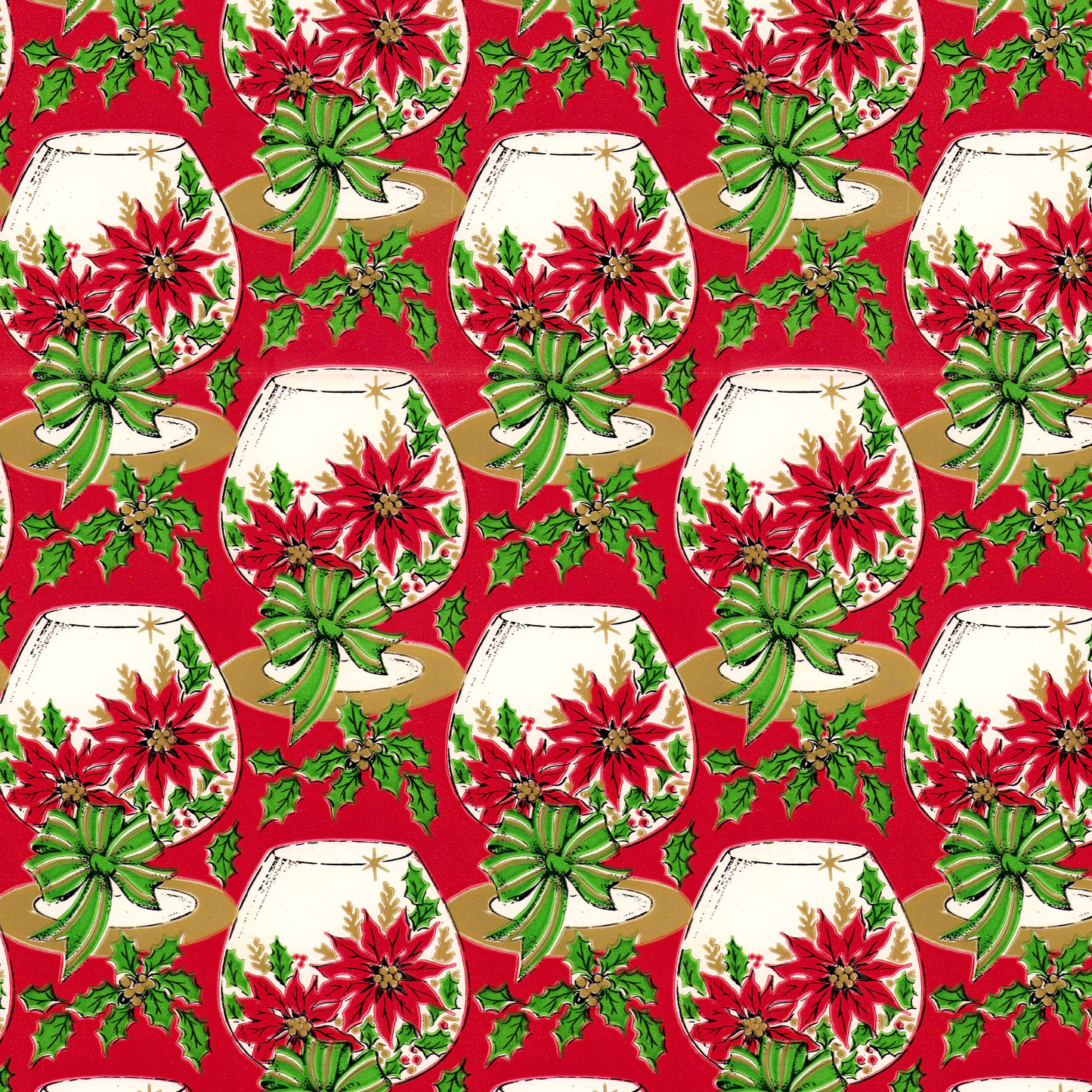 Poinsettias in HUGE Brandy Snifter