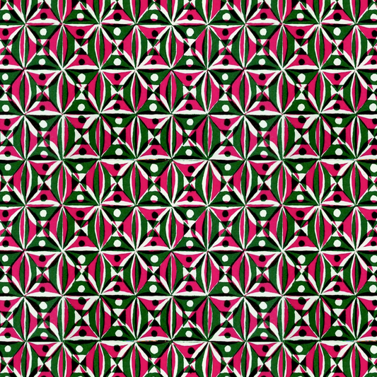 Fuchsia and Green Geometric