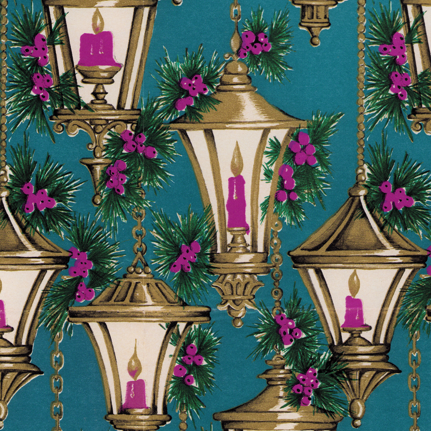 Gold Lanterns on Teal