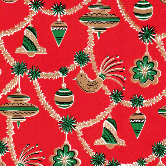 Ornament Garland on Red