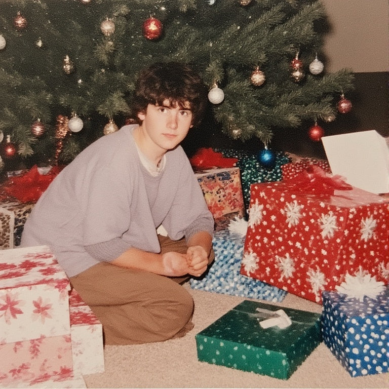 Candy Canes on Dusty Blue