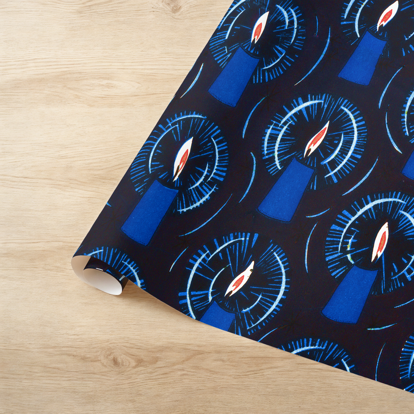 Blue candles on black