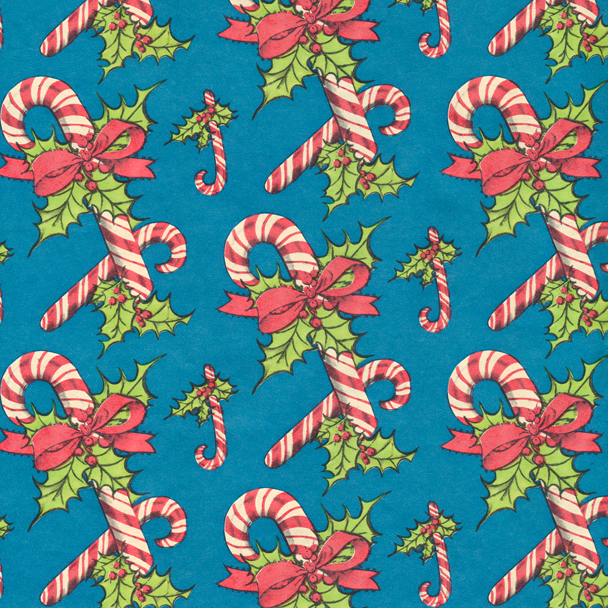 Candy Canes on Dusty Blue