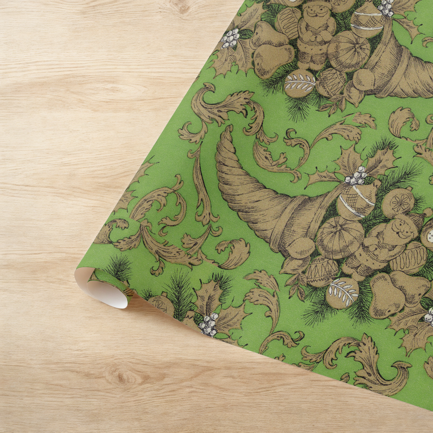 Gold Cornucopia on Green