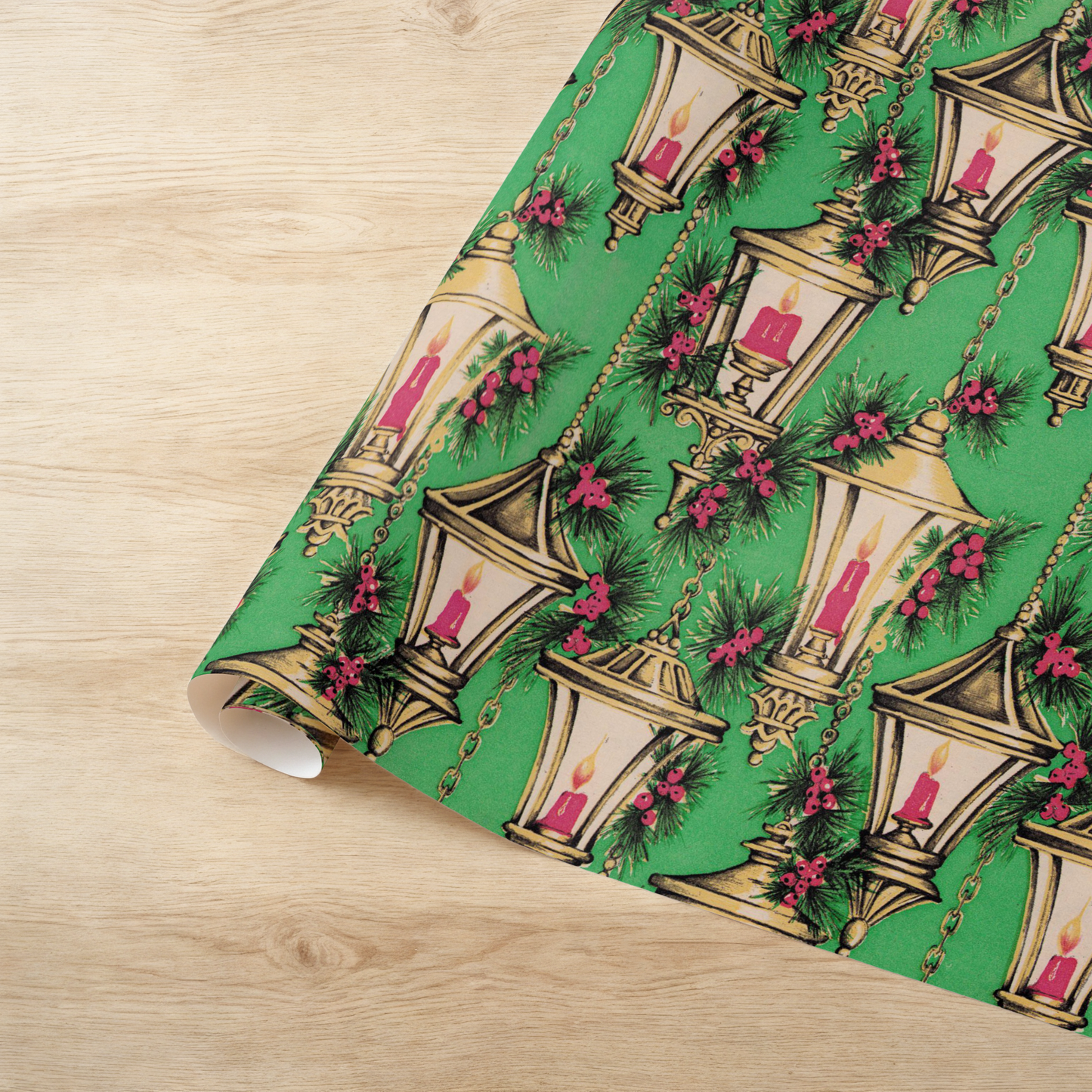 Gold Lanterns on Green