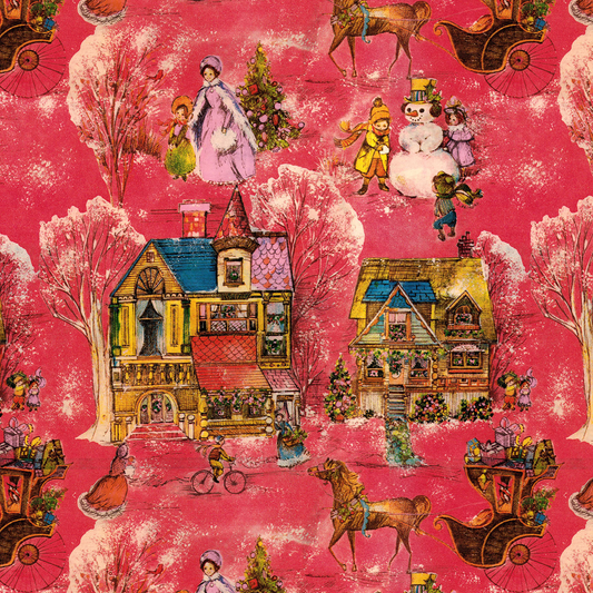Vintage Scene in Pink