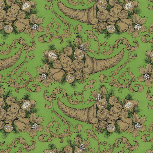 Gold Cornucopia on Green