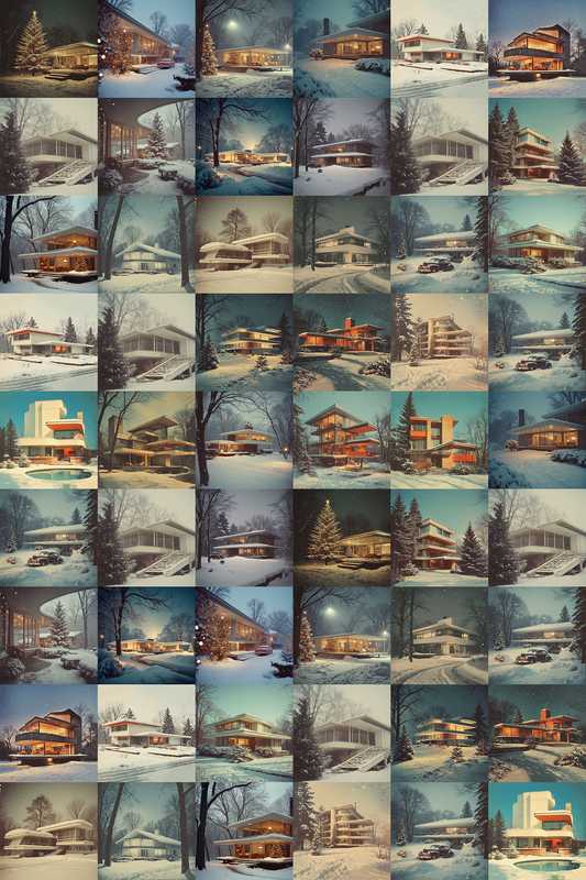 Mid Century Moden Homes in Winter