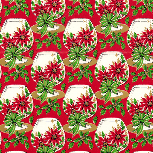 Poinsettias in HUGE Brandy Snifter