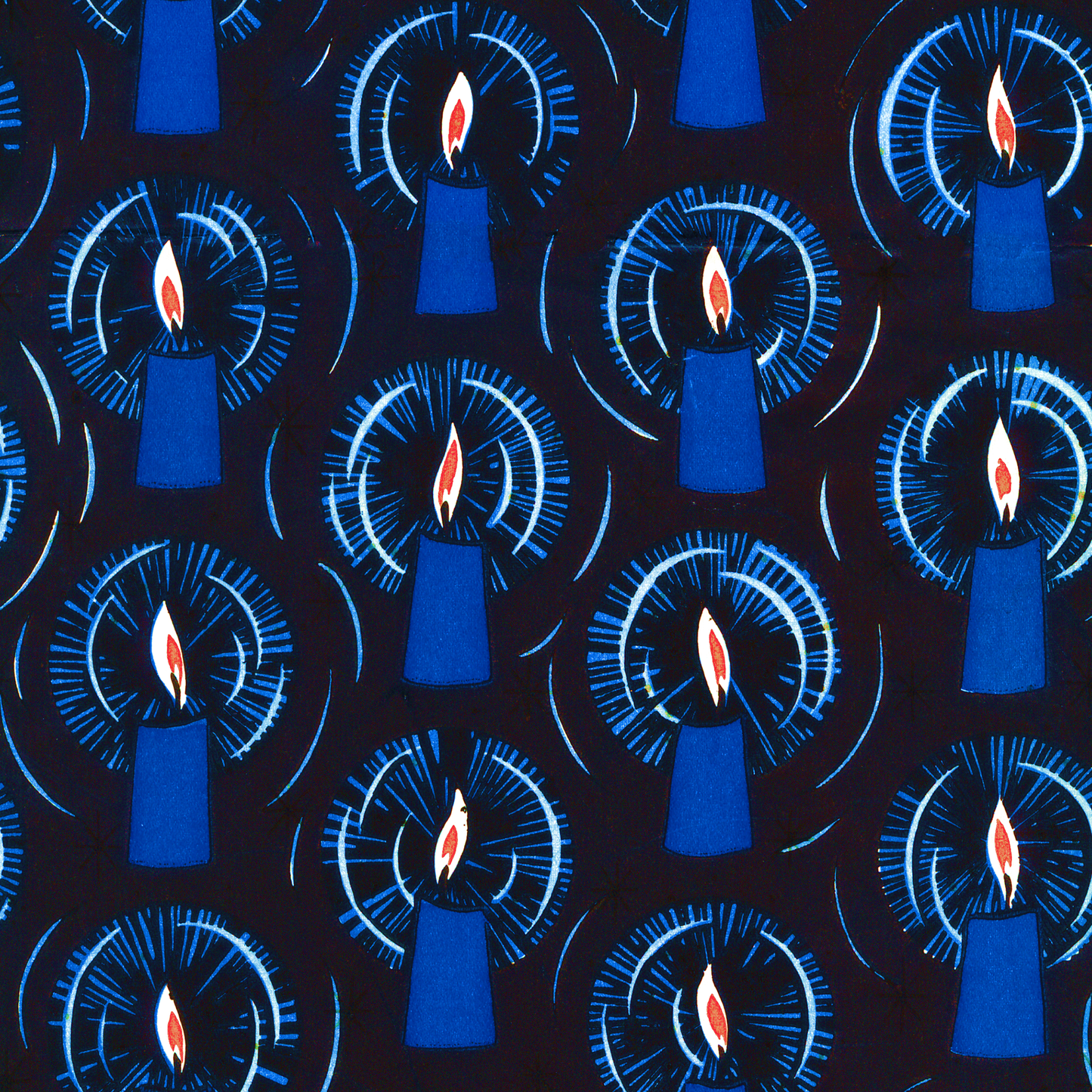 Blue candles on black