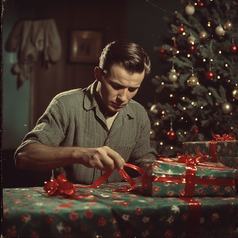 Christmas Stamps on Red